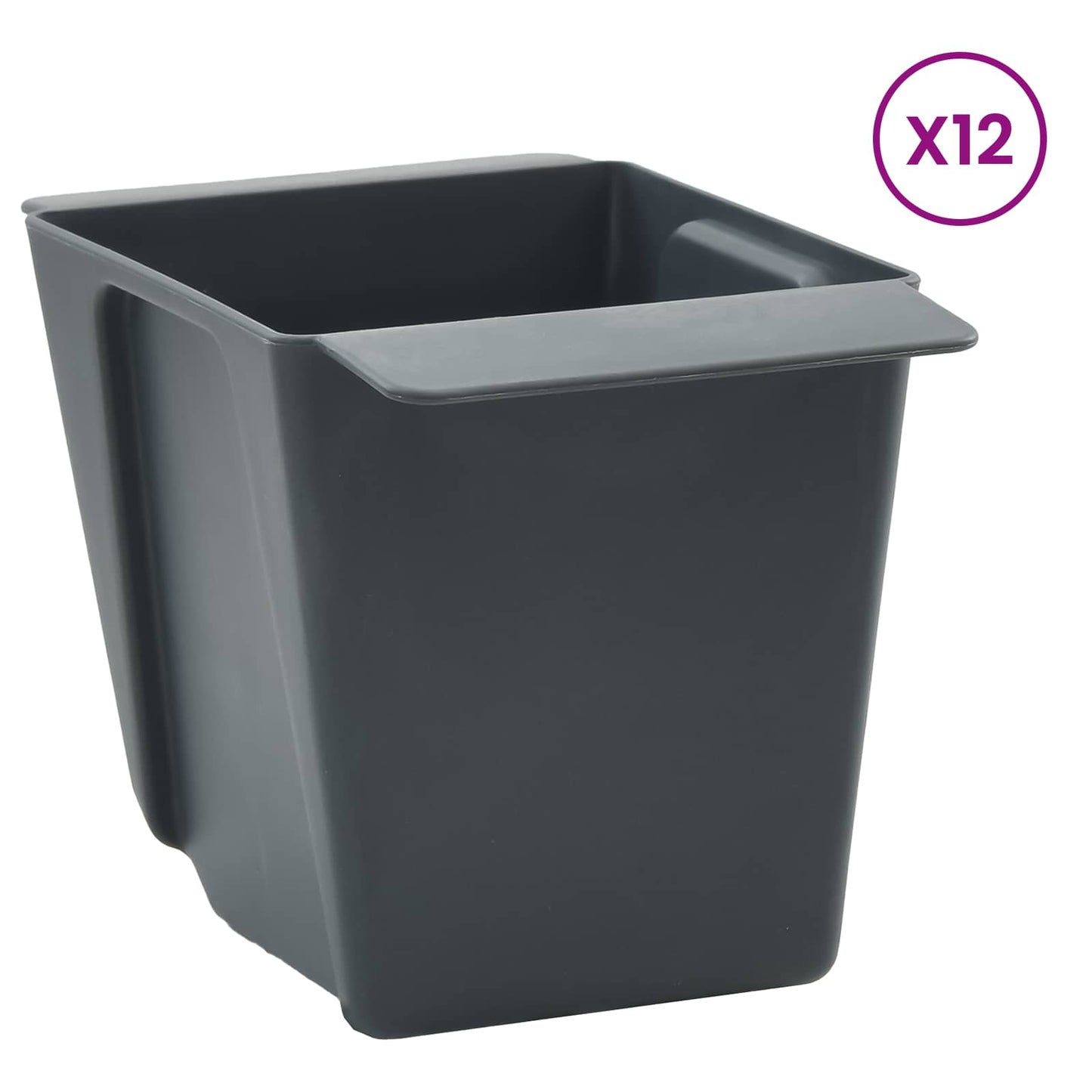 vidaXL Flower Boxes for Euro Pallets 24 pcs Grey 13.5 x 9 x 9.5 cm