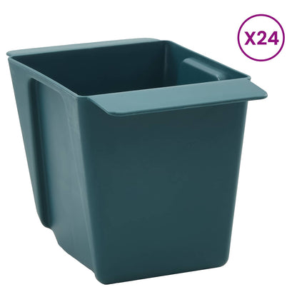 vidaXL Flower Boxes for Euro Pallets 24 pcs Green 13.5 x 9 x 9.5 cm