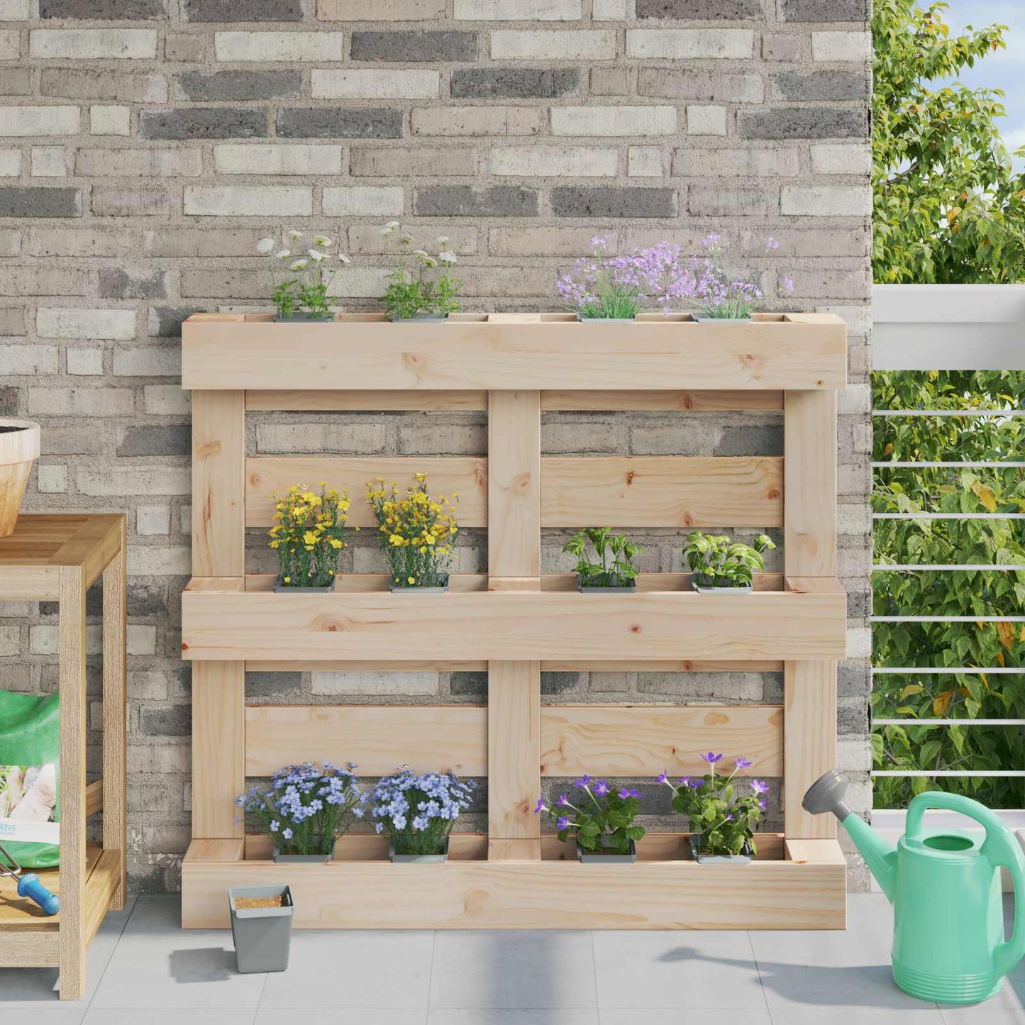 vidaXL Flower Boxes for Euro Pallets 24 pcs Light grey