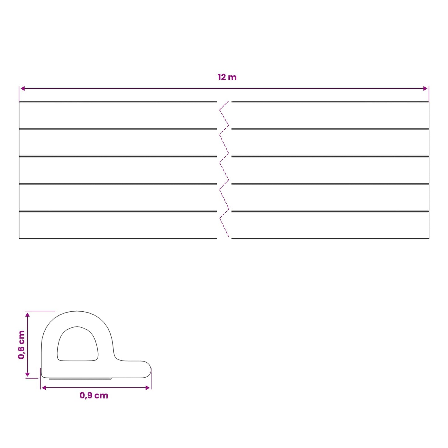 vidaXL Self-Adhesive Window Seal White 9 x 6 mm 12 m EPDM Foam