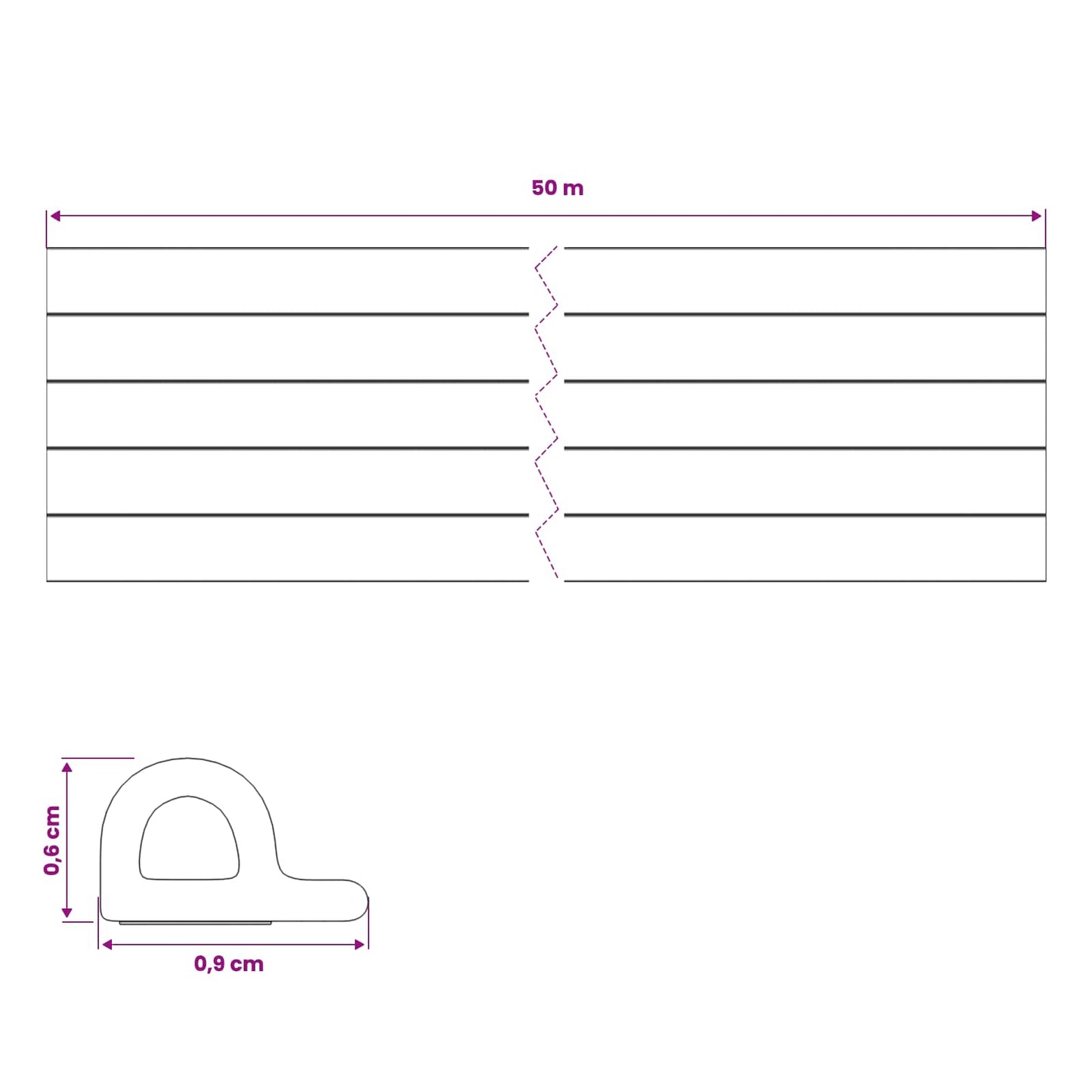 vidaXL Self-Adhesive Window Seal White 9 x 6 mm 50 m EPDM Foam