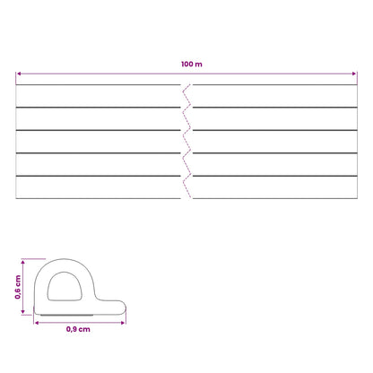 vidaXL Self-Adhesive Window Seal White 9 x 6 mm 100 m EPDM Foam