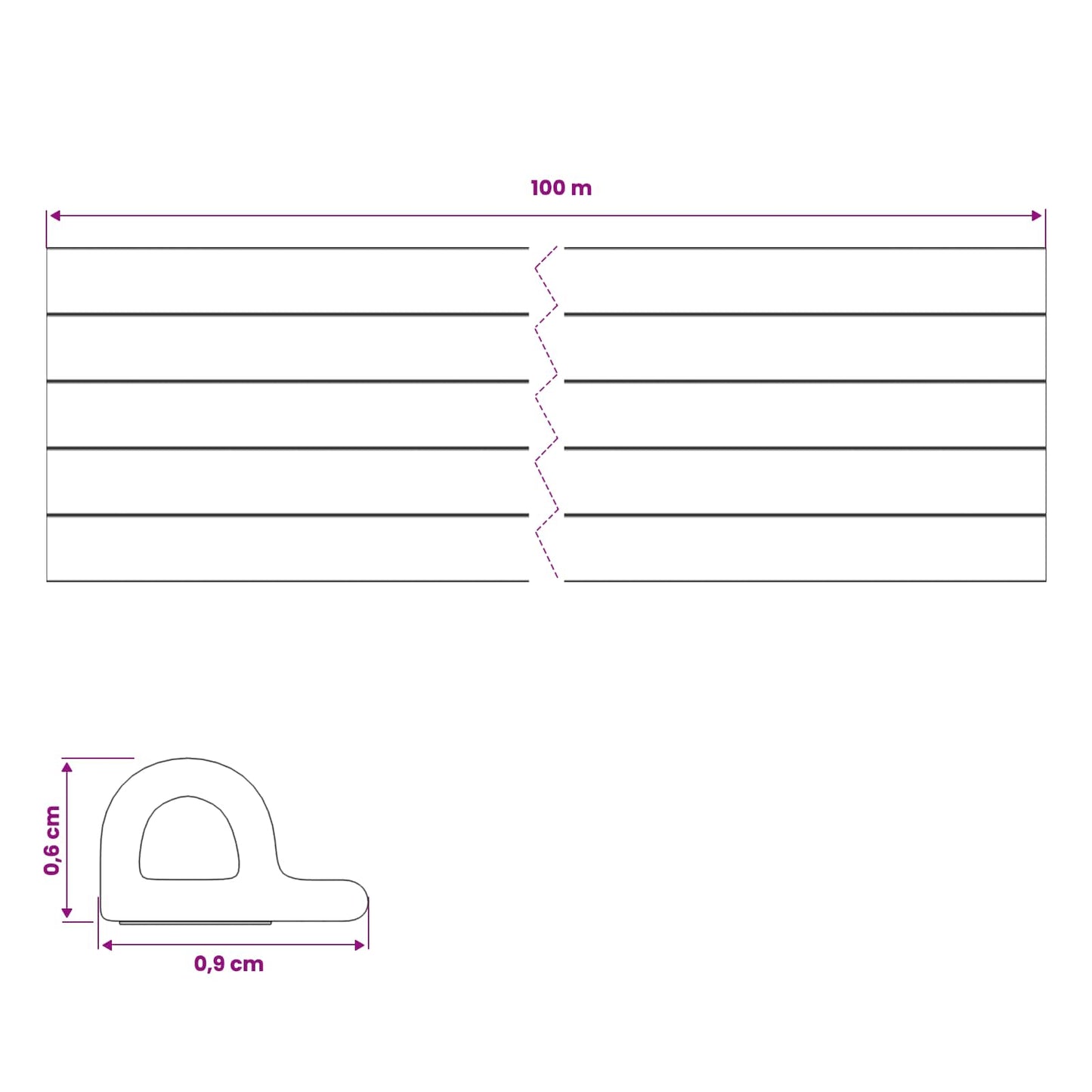 vidaXL Self-Adhesive Window Seal Black 9 x 6 mm 100 m EPDM Foam