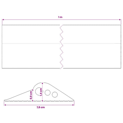vidaXL Garage Floor Seal Black 78 x 14 mm 1 m EPDM Rubber