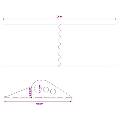 vidaXL Garage Floor Seal Black 78 x 14 mm 1.5 m EPDM Rubber
