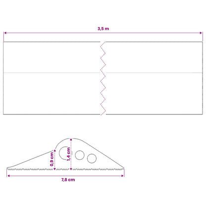 vidaXL Garage Floor Seal Black 78 x 14 mm 3.5 m EPDM Rubber