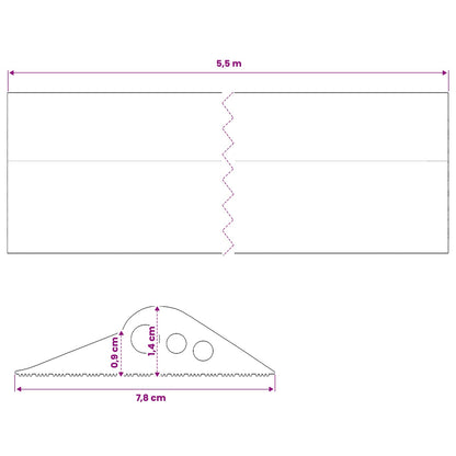 vidaXL Garage Floor Seal Black 78 x 14 mm 5.5 m EPDM Rubber