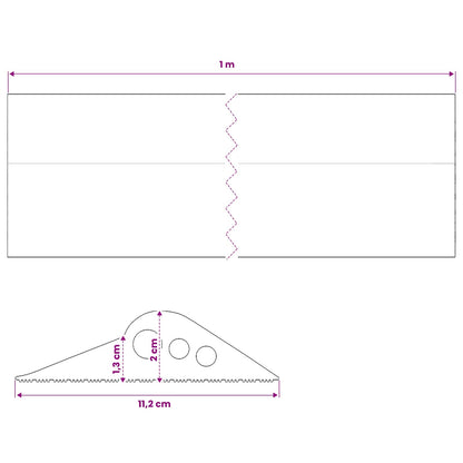 vidaXL Garage Floor Seal Black 112 x 20 mm 1 m EPDM Rubber
