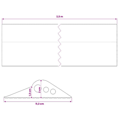 vidaXL Garage Floor Seal Black 112 x 20 mm 2.5 m EPDM Rubber