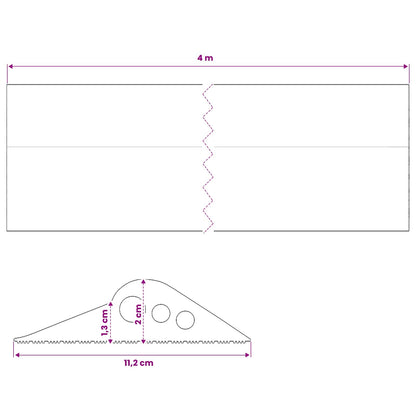 vidaXL Garage Floor Seal Black 112 x 20 mm 4 m EPDM Rubber