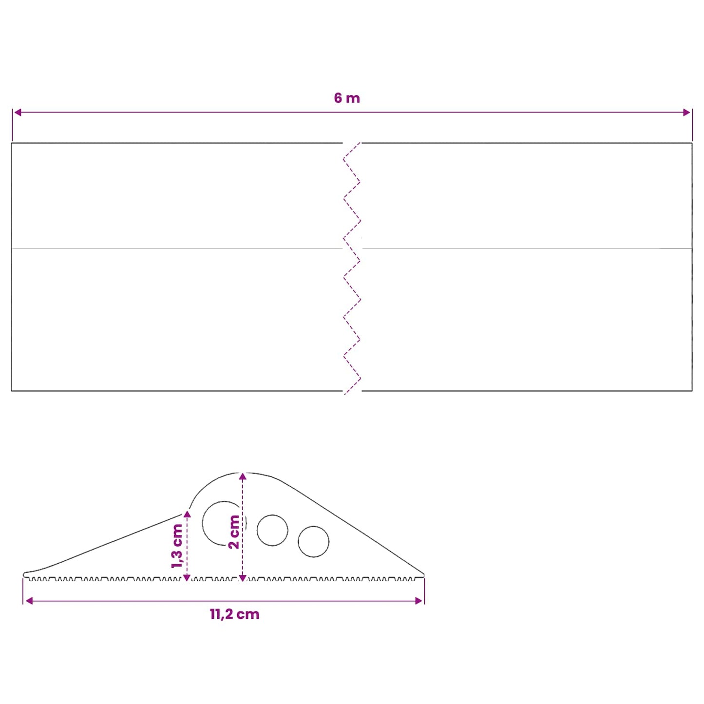 vidaXL Garage Floor Seal Black 112 x 20 mm 6 m EPDM Rubber