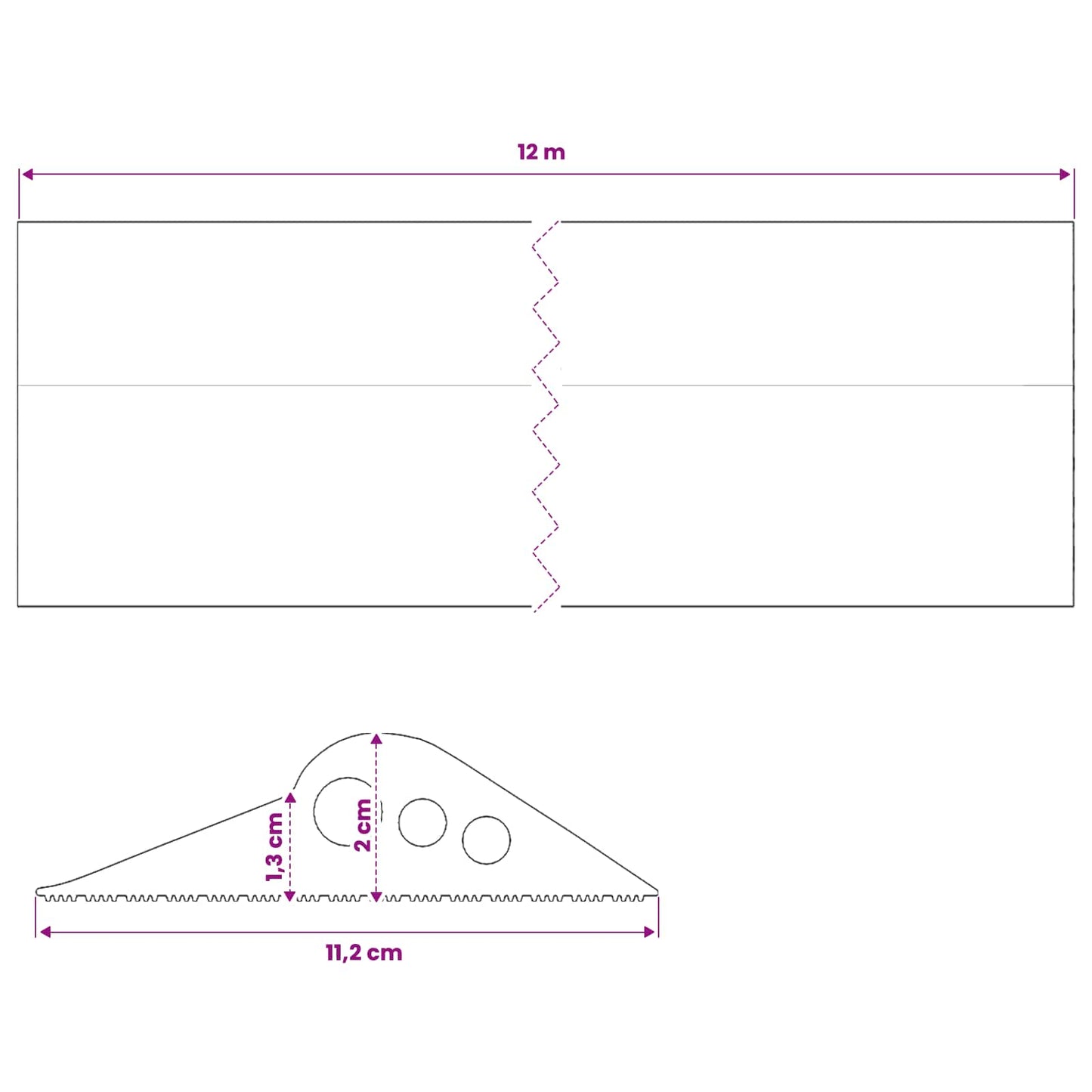 vidaXL Garage Floor Seal Black 112 x 20 mm 12 m EPDM Rubber