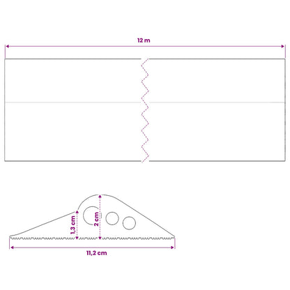 vidaXL Garage Floor Seal Black 112 x 20 mm 12 m EPDM Rubber
