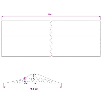 vidaXL Garage Floor Seal Black 155 x 28 mm 6 m EPDM Rubber
