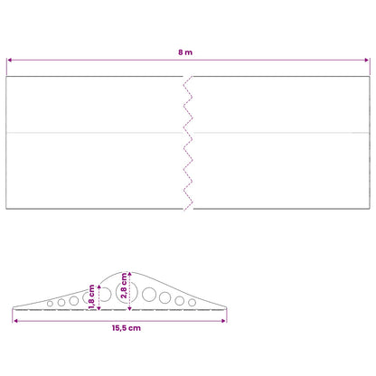 vidaXL Garage Floor Seal Black 155 x 28 mm 8 m EPDM Rubber