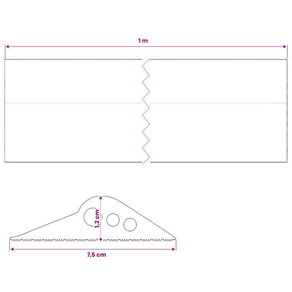 vidaXL Garage Floor Seal Black 75 x 12 mm 1 m EPDM Rubber