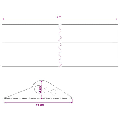 vidaXL Garage Floor Seal Black 75 x 12 mm 2 m EPDM Rubber