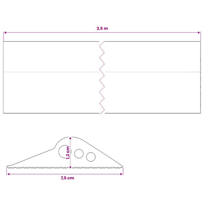 vidaXL Garage Floor Seal Black 75 x 12 mm 3.5 m EPDM Rubber