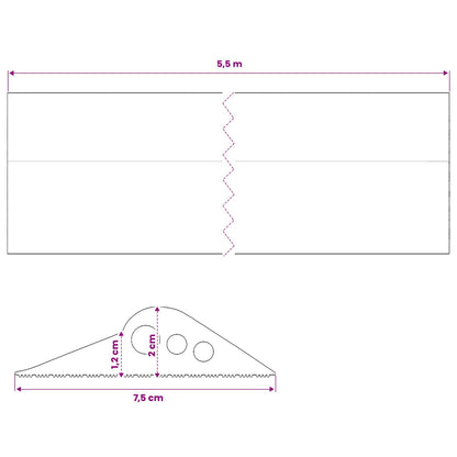vidaXL Garage Floor Seal Black 75 x 12 mm 5.5 m EPDM Rubber