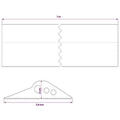 vidaXL Garage Floor Seal Black 74 x 20 mm 1 m EPDM Rubber