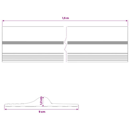 vidaXL Garage Floor Seal Black and Yellow 12 x 90 mm 1.5 m PVC