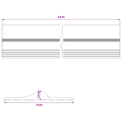 vidaXL Garage Floor Seal Black and Yellow 12 x 90 mm 2.5 m PVC