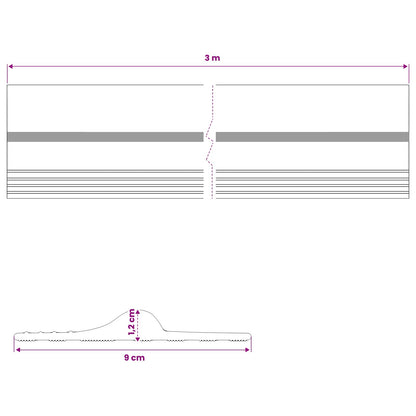 vidaXL Garage Floor Seal Black and Yellow 12 x 90 mm 3 m PVC
