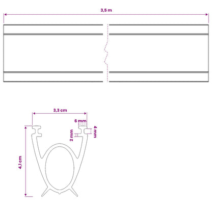 vidaXL Garage Door Seal Black 41 x 33 mm 3.5 m PVC