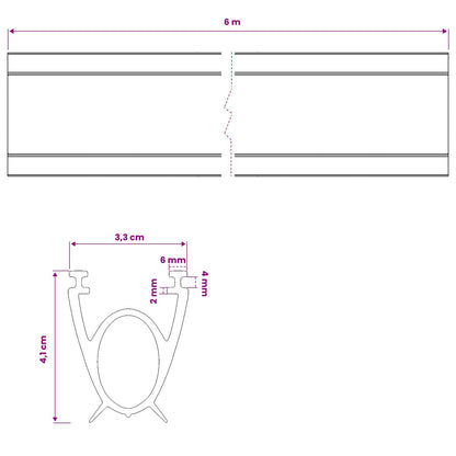 vidaXL Garage Door Seal Black 41 x 33 mm 6 m PVC
