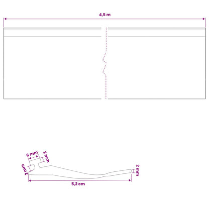 vidaXL Garage Door Seal Black 52 x 2 mm 4.5 m PVC