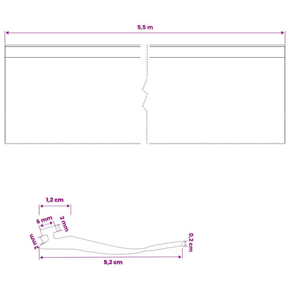 vidaXL Garage Door Seal Black 52 x 2 mm 5.5 m PVC
