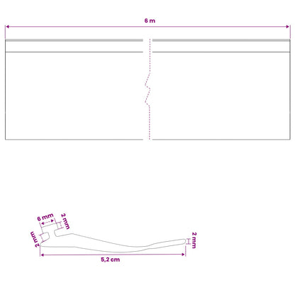 vidaXL Garage Door Seal Black 52 x 2 mm 6 m PVC