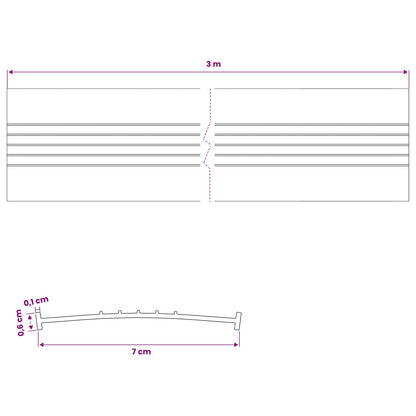 vidaXL Garage Door Seal Black 70 x 6 mm 3 m PVC