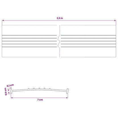 vidaXL Garage Door Seal Black 70 x 6 mm 3.5 m PVC