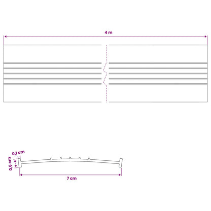 vidaXL Garage Door Seal Black 70 x 6 mm 4 m PVC