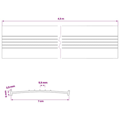 vidaXL Garage Door Seal Black 70 x 6 mm 4.5 m PVC