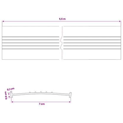 vidaXL Garage Door Seal Black 70 x 6 mm 5.5 m PVC