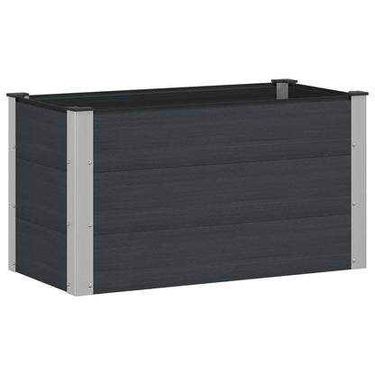 vidaXL Garden Raised Bed Black 100 x 50 x 54 cm WPC and Aluminium