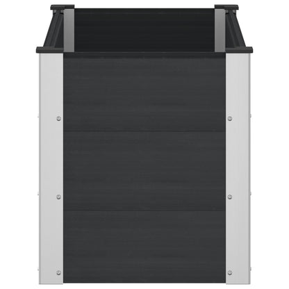 vidaXL Garden Raised Bed Black 100 x 50 x 54 cm WPC and Aluminium