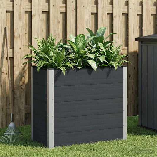 vidaXL Garden Raised Bed Black 100 x 50 x 91 cm WPC and Aluminium