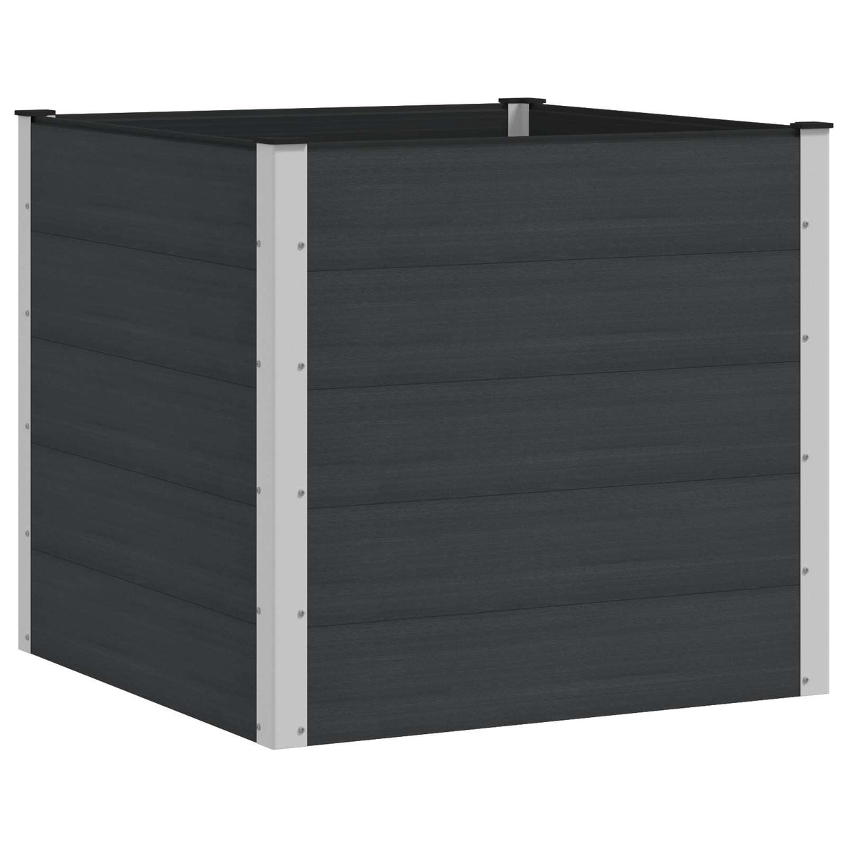 vidaXL Garden Raised Bed Black 100 x 100 x 91 cm WPC and Aluminium