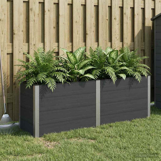 vidaXL Garden Raised Bed Black 200 x 50 x 91 cm