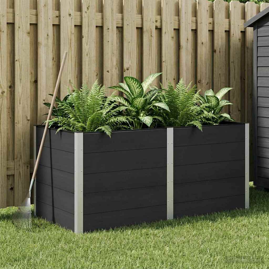 vidaXL Garden Raised Bed Black 200 x 100 x 91 cm
