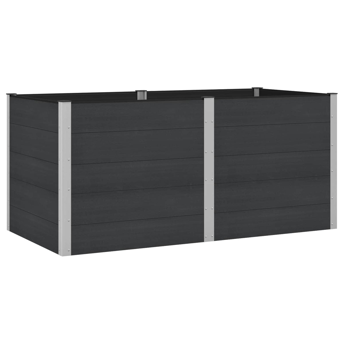 vidaXL Garden Raised Bed Black 200 x 100 x 91 cm WPC and Aluminium