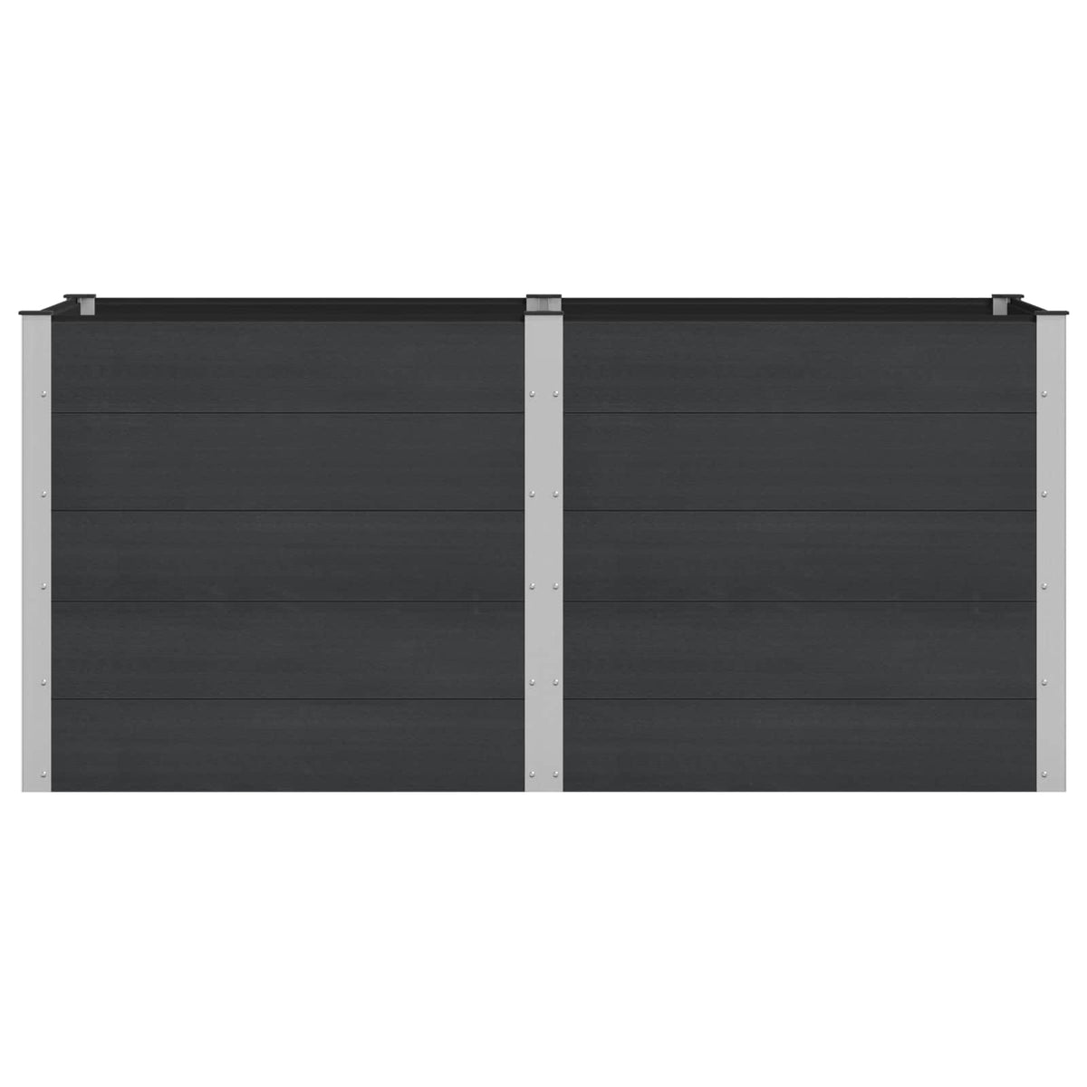 vidaXL Garden Raised Bed Black 200 x 100 x 91 cm WPC and Aluminium