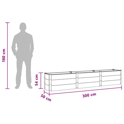 vidaXL Garden Raised Bed Black 300 x 50 x 54 cm