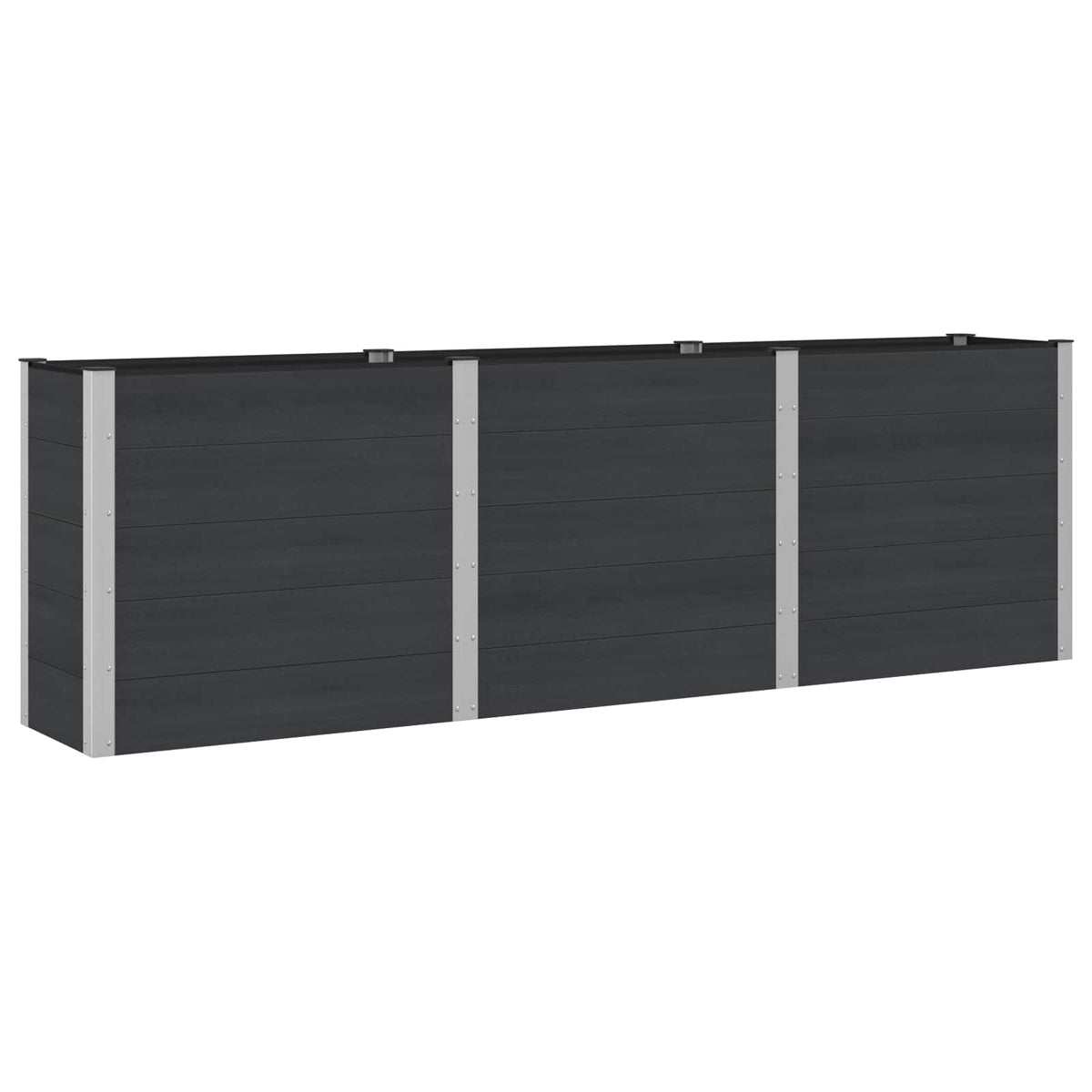 vidaXL Garden Raised Bed Black 300 x 50 x 91 cm WPC and Aluminium