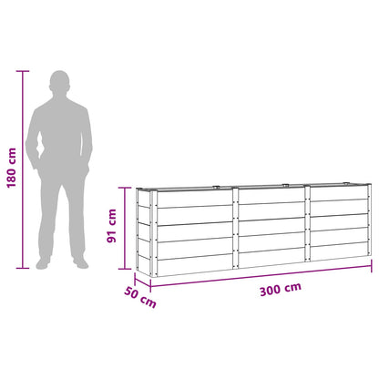 vidaXL Garden Raised Bed Black 300 x 50 x 91 cm