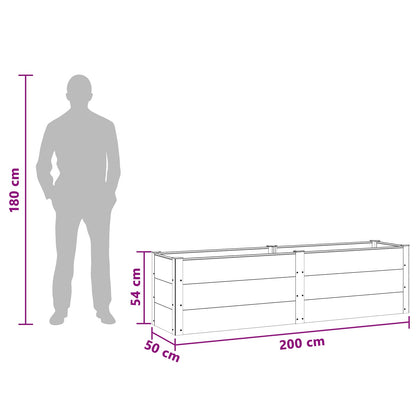 vidaXL Garden Raised Bed Brown 200 x 50 x 54 cm