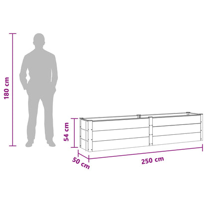 vidaXL Garden Raised Bed Brown 250 x 50 x 54 cm WPC and Aluminium